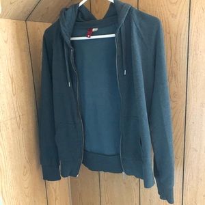H&M zip up teal hoodie